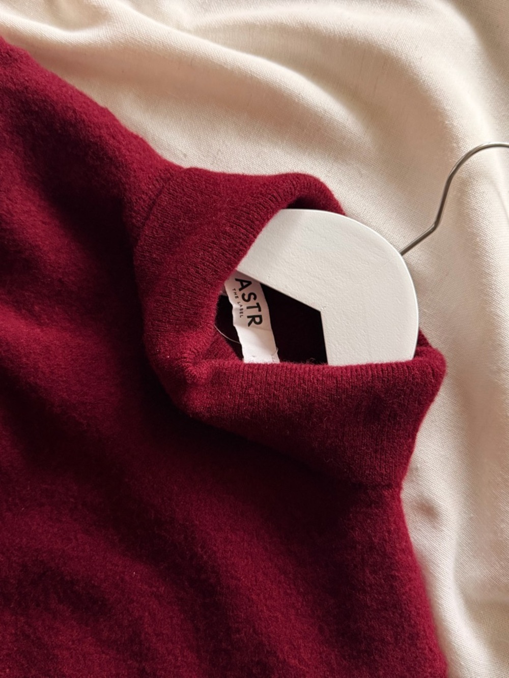 Astr Wine-Red Turtleneck Sweater